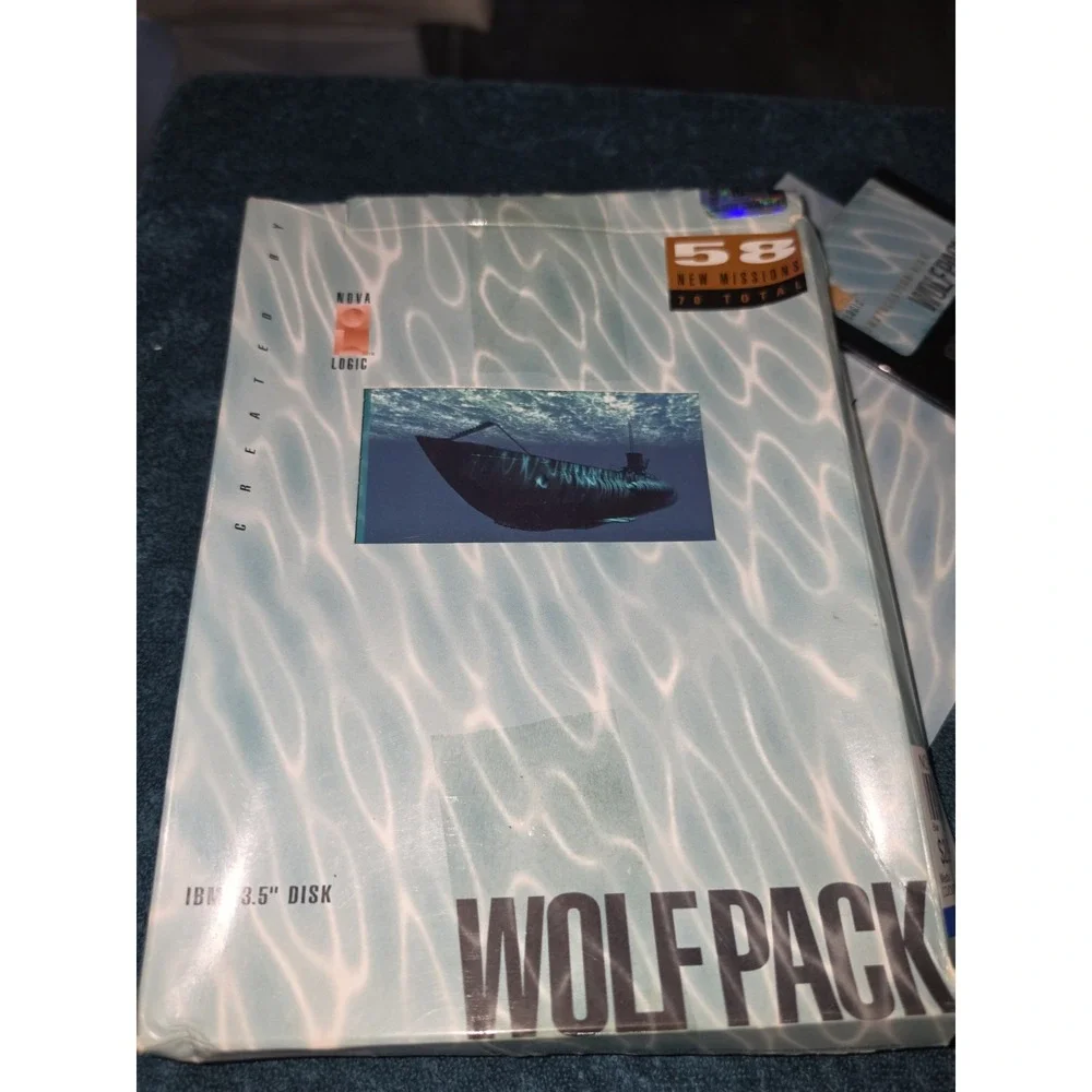 Vtg Wolfpack (Nova Logic, IBM PC, 1990) Submarine Simulation Big Box Game